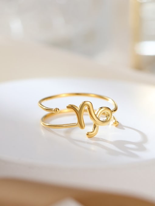 RS1048 [Capricorn Gold] 925 Sterling Silver Constellation Dainty Band Ring